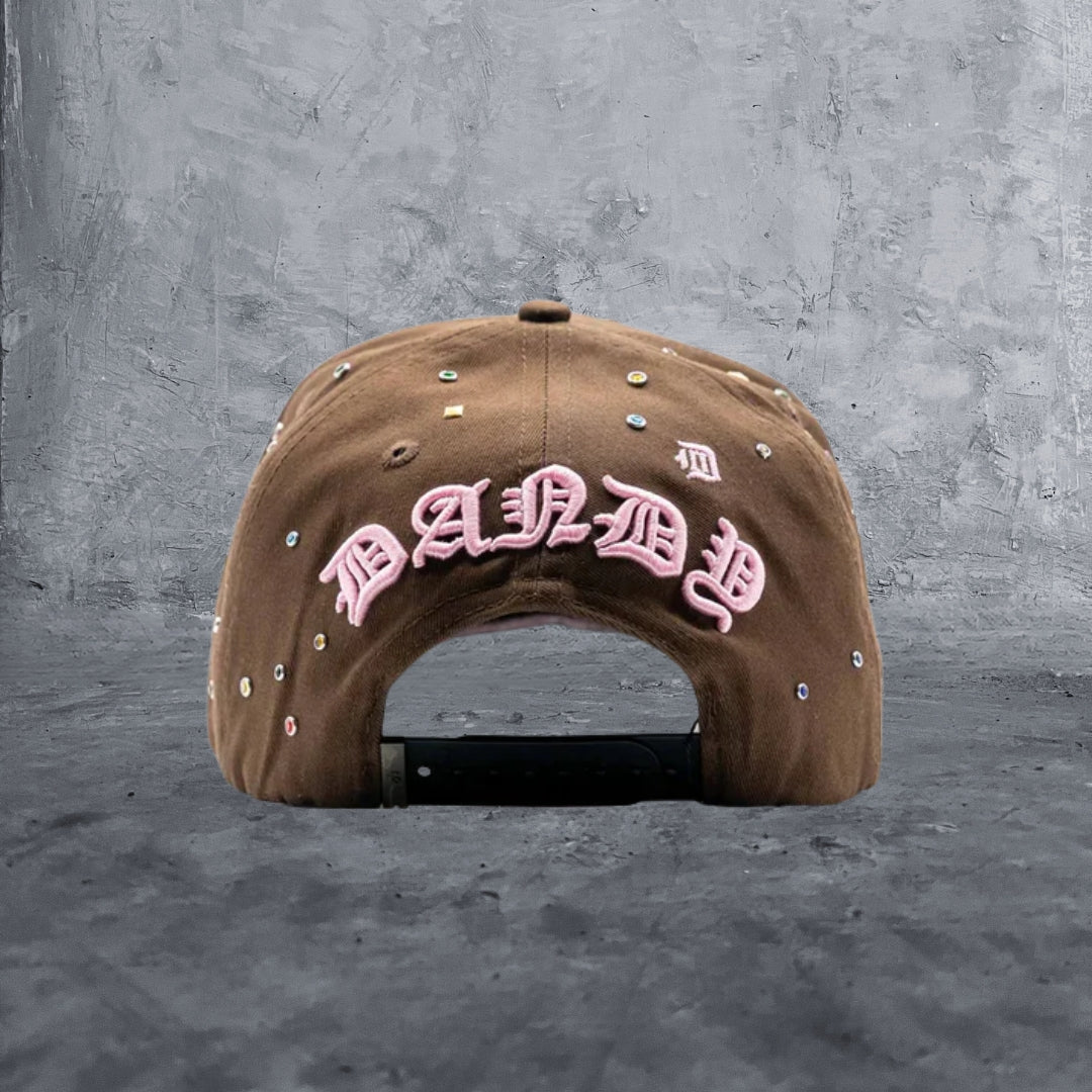 Gorra Dandy Hats - 10 aniversario cafe y rosa / 10th anniversary brown and pink