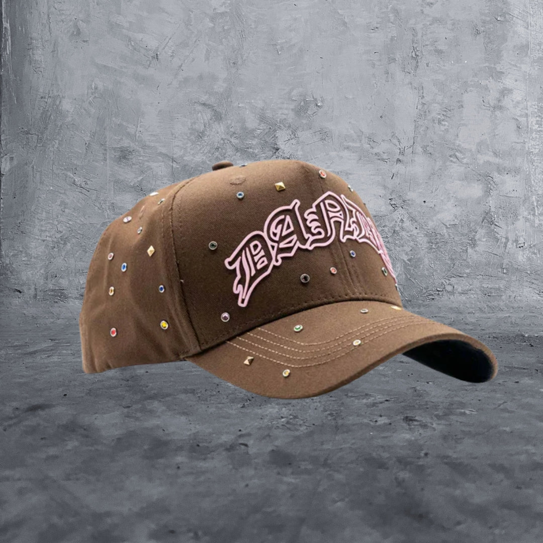 Gorra Dandy Hats - 10 aniversario cafe y rosa / 10th anniversary brown and pink