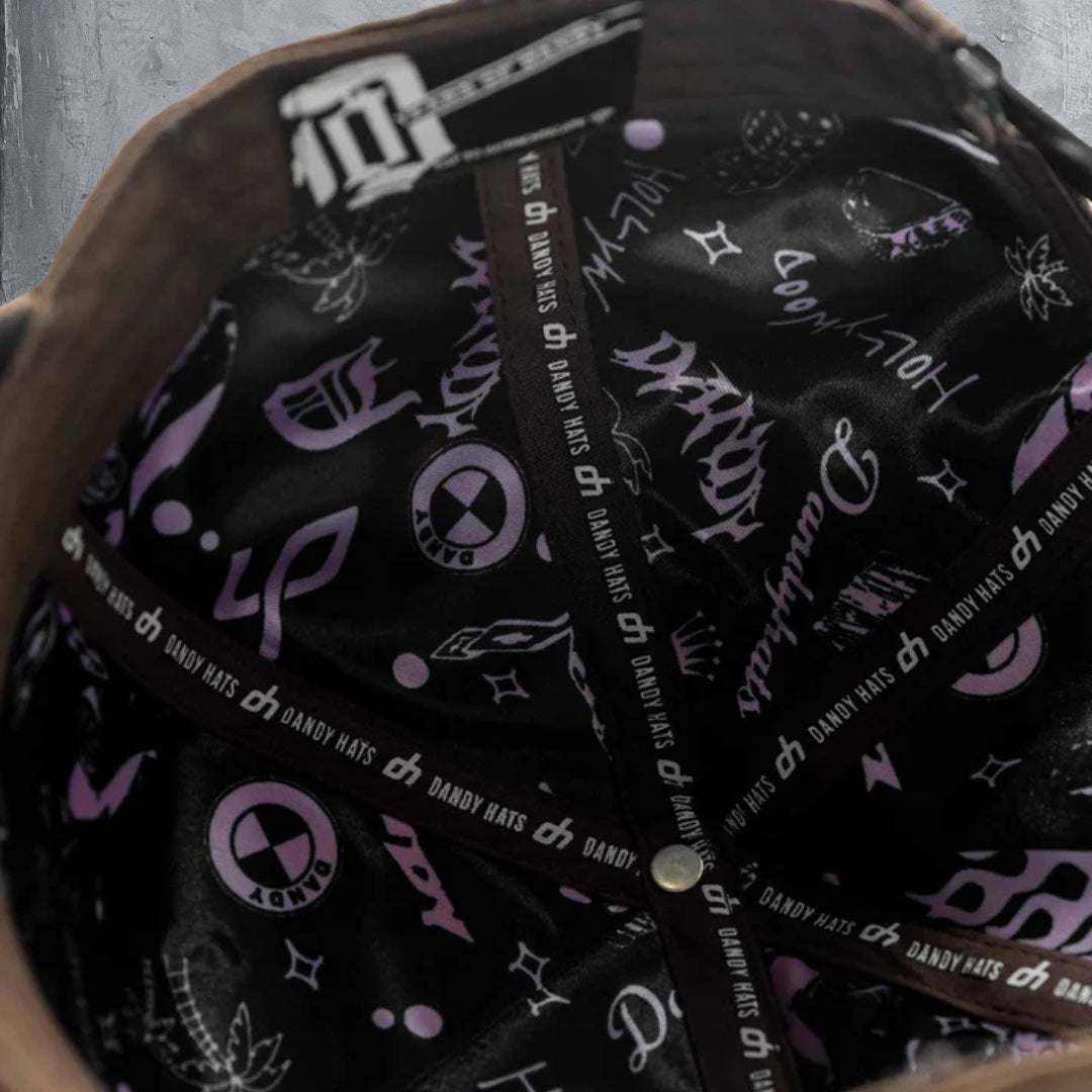 Gorra Dandy Hats - 10 aniversario cafe y rosa / 10th anniversary brown and pink